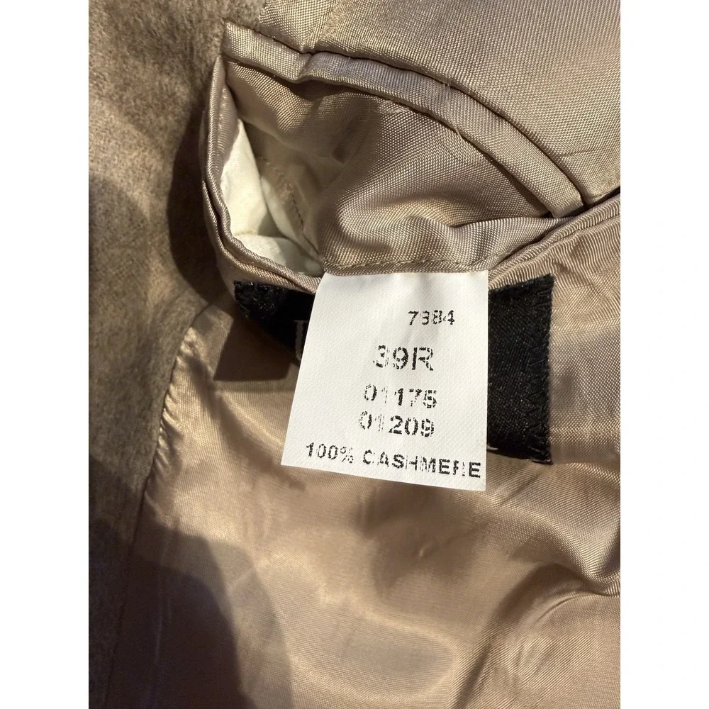 JOS A Bank 100% Cashmere Sport Coat Blazer Mens 39R Beige Tan 2 Button EUC